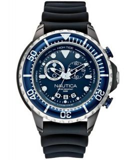 Nautica Watch, Mens Tide Meter Black Silicone Strap 50mm N32600G   Watches   Jewelry & Watches