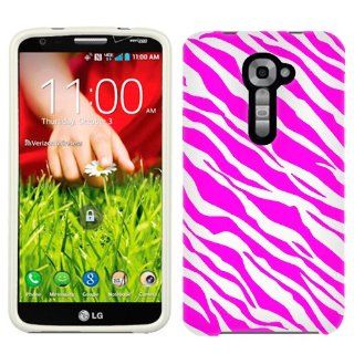 Verizon LG G2 Pink White Zebra Print Phone Case Cover Cell Phones & Accessories