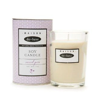 de luxe MAISON 100% Soy Candle, Sweet Pea 7 oz (198.5 g)  Solid Air Fresheners  Beauty