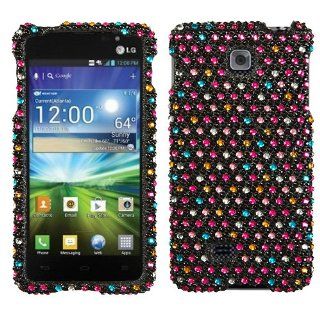 Asmyna LGP870HPCDM202NP Luxurious Dazzling Diamante Case for LG Escape P870   1 Pack   Retail Packaging   Sprinkle Dots Cell Phones & Accessories