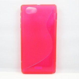 Hot Pink S LINE WAVE TPU Shell Case Cover Skin For Sony Ericsson Xperia J ST26i Cell Phones & Accessories