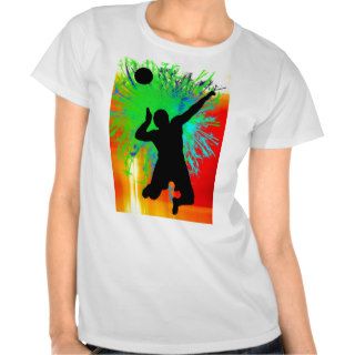 Volley Ball Service Fireworks T Shirts