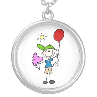 Carnival Stick Figure With Cotton Candy Necklace