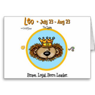 Leo the Lion   Horoscope Greeting Card