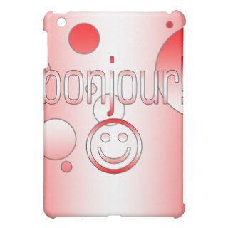 French Canadian Gifts Hello Bonjour + Smiley Face iPad Mini Cover