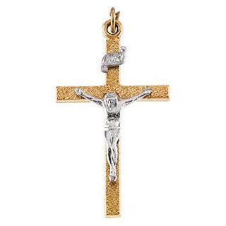 Stainless Steel Pendant. 26.00 x 16.00 mm Two Tone Crucifix Pendant   3.15 grams. . Ibiza Jewelry