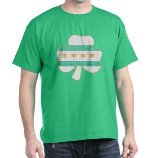  Irish Chicago flag shamrock Dark T Shirt