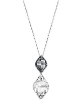 Swarovski Necklace, Lunar Crystal Double Drop Pendant   Fashion Jewelry   Jewelry & Watches