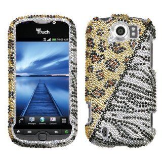 Asmyna HTCMYTH4GSLHPCDM191NP Dazzling Luxurious Bling Case for HTC My Touch 4G Slide   1 Pack   Retail Packaging   Gold/Silver Cell Phones & Accessories