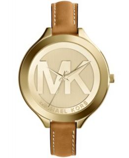 Michael Kors Womens Slim Runway Black Leather Double Strap 42mm MK2315   Watches   Jewelry & Watches
