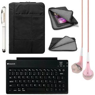 Pillow Edition Protective Quilted Sleeve Cover for Lenovo Yoga Tablet 10 + Bluetooth Keyboard + Laser Stylus Pen + Pink VG Headphones (Black) Computers & Accessories