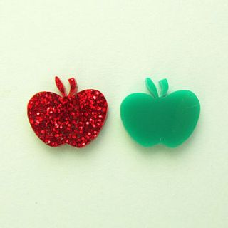 apple stud earrings by hand over your fairy cakes