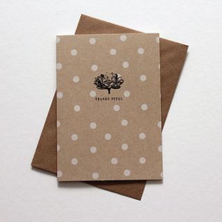 'thanks petal' notecard by studio seed