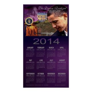 2014 President Barack Obama Dream Calendar Poster