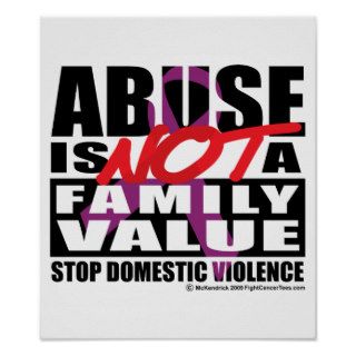 Abuse Is Not A Family Value Poster
