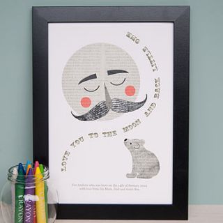 moon and bear print by clothkat