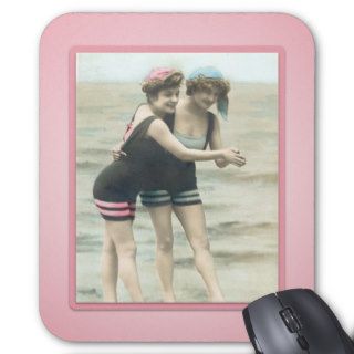 Vintage Sun Bathers Beach Mousepad
