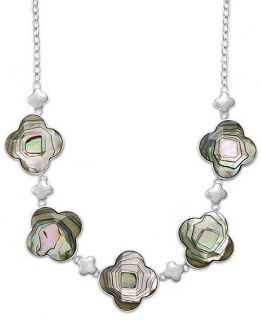 Sterling Silver Necklace, Abalone Flower Necklace   Necklaces   Jewelry & Watches