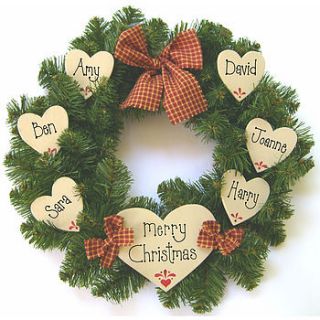 personalised christmas wreath by country heart