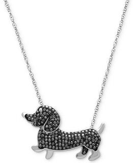 Kaleidoscope Sterling Silver Necklace, Swarovski Crystal Elements Dachshund Pendant   Necklaces   Jewelry & Watches