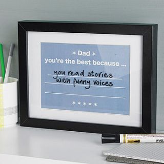 'daddy' write on wipe off message print by little bird designs