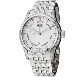 Oris Men's 'Artelier' Silver Dial Pointer Day Stainless Steel Watch Oris Men's Oris Watches