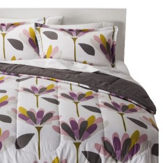 Room Essentials Reversible Abstract Floral Comforter   Purple (Twin Extra Long)