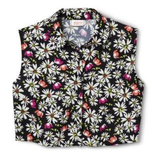 Mossimo Supply Co. Juniors Cropped Button Down Top   Floral XS(1)
