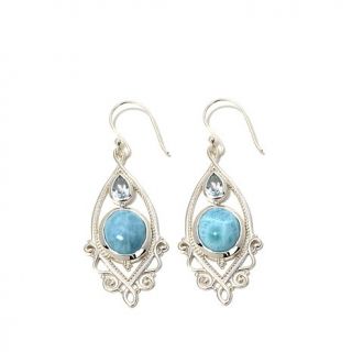 Himalayan Gems™ Open Scrollwork Multigemstone Drop Sterling Silver Earrin