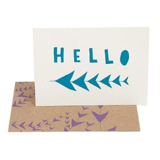 ‘hello’ greetings card by particle press and the thousand paper cranes