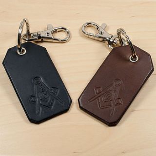 leather masonic keyring by petiquette