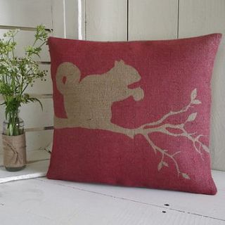 ' red squirrel ' cushion by rustic country crafts