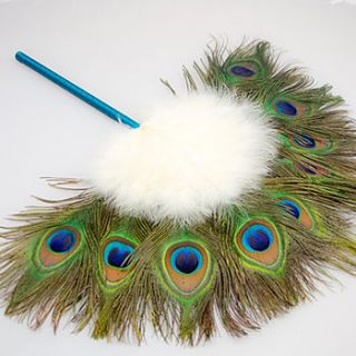 elsie bridal peacock feather fan by britten weddings