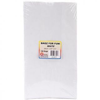 Hygloss Gusseted 100 pack Flat Bottom Bags   White