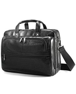 Samsonite Leather 2 Pocket Laptop Briefcase   Business & Laptop Bags   luggage