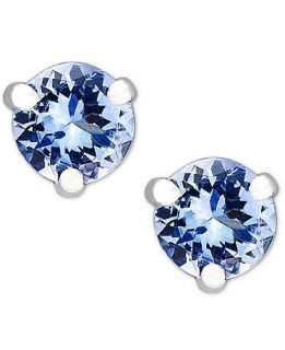 14k White Gold, Round Tanzanite Stud Earrings (3/4 ct. t.w.)   Earrings   Jewelry & Watches