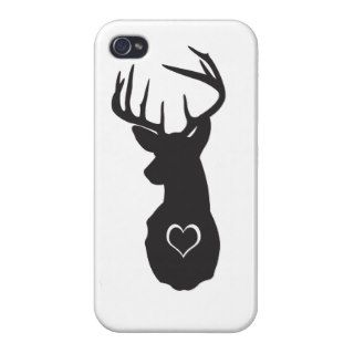 Hipster Deer Head with Hearts iPhone 4/4S Cases