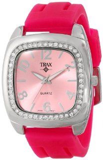 Trax Women's TR1740 PP Malibu Fun Pink Rubber Pink Dial Crystal Watch Watches