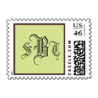 Formal Monogram Stamps Old English Letters Initial