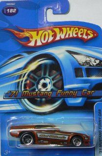 2005 Hot Wheels '71 Mustang Funny Car Dark Orange #182 Toys & Games