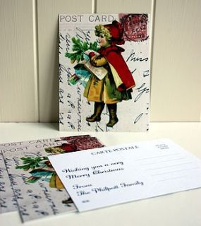 30 personalised 'christmas parcels' postcards by claryce design