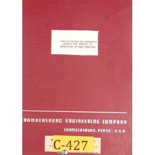 Chambersburg Cecomatic, Specifications Jobbling Lot & Forging Instrucions Manual Chambersburg Books