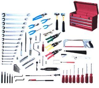 Wright Tool 185 Aircraft Mechanics Starter Set with Three Drawer Chest, 107 Piece   Hand Tool Sets  