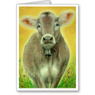 "Swiss Cow with Bell" Greeting Card