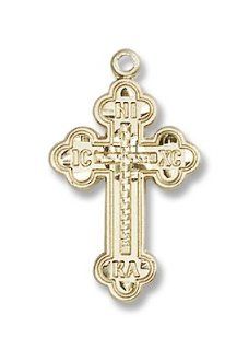 14kt Gold Russian Cross Medal 7/8 x 1/2 inch Pendant Jewelry