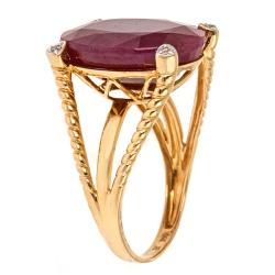 D'Yach 14k Yellow Gold Ruby and Diamond Accent Ring D'Yach Gemstone Rings