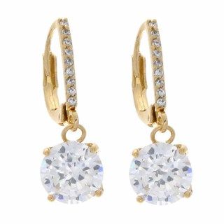 NEXTE Jewelry Goldtone Cubic Zirconia Solitaire Dangle Earrings NEXTE Jewelry Cubic Zirconia Earrings