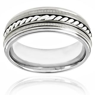 Crucible Titanium Sterling Silver Rope Inlay Ring West Coast Jewelry Men's Rings