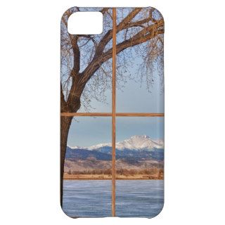 Longs Peak Winter Lake Barn Wood Picture Window iPhone 5C Case