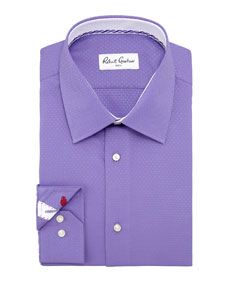 Robert Graham Clark Diamond Jacquard Dress Shirt, Purple